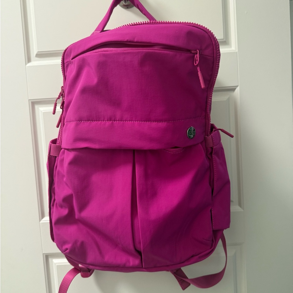 Iris & Rainbow Hot Pink Iris Backpack Full Size